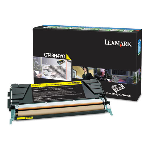 C748H1YG Return Program High-Yield Toner, 10,000 Page-Yield, Yellow, TAA Compliant-(LEXC748H4YG)