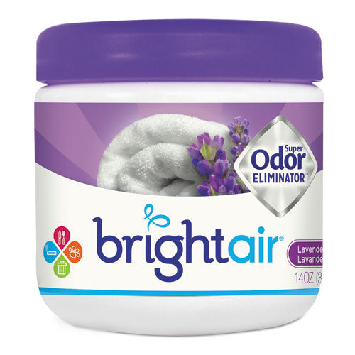 Super Odor Eliminator, Lavender and Fresh Linen, Purple, 14 oz Jar-(BRI900014)
