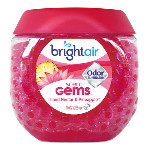 Scent Gems Odor Eliminator, Island Nectar and Pineapple, Pink, 10 oz Jar-(BRI900229)