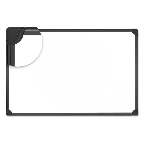 Design Series Deluxe Magnetic Steel Dry Erase Marker Board, 48 x 36, White Surface, Black Aluminum/Plastic Frame-(UNV43026)
