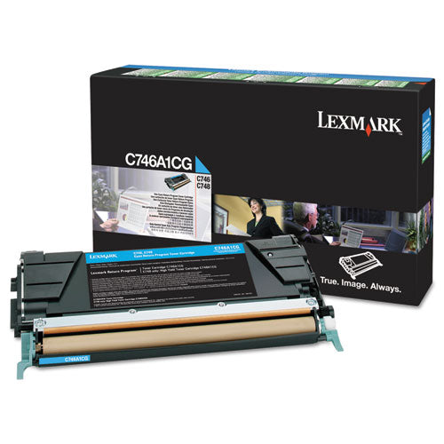 C746A1CG Return Program Toner, 7,000 Page-Yield, Cyan-(LEXC746A1CG)