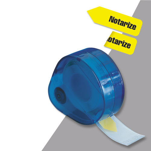 Arrow Message Page Flags in Dispenser, "Notarize", Yellow, 120 Flags/Dispenser-(RTG60435)