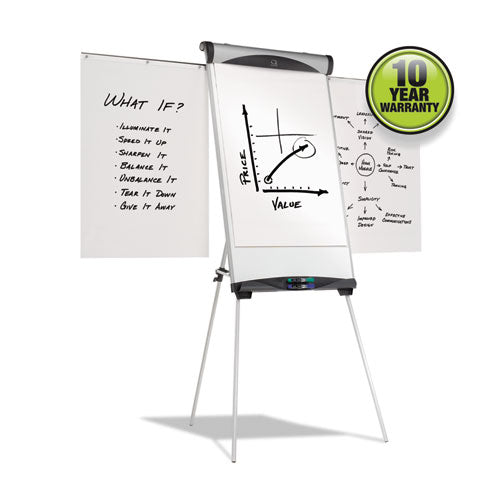 Euro Magnetic Presentation Easel, 27 x 39, White Surface, Silver Aluminum Frame-(QRTEU500E)
