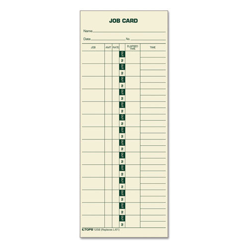 Manilla Job Cards, Replacement for 15-800622/L-61, One Side, 3.5 x 9, 500/Box-(TOP1258)