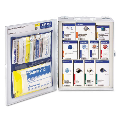 ANSI 2015 SmartCompliance Food Service Cabinet w/o Medication, 25 People, 94 Pieces, Metal Case-(FAO90658021)