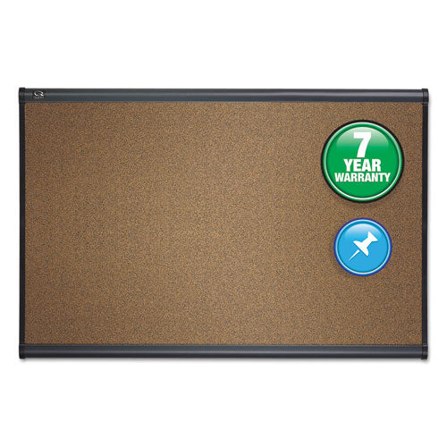 Prestige Bulletin Board, Brown Graphite-Blend Surface, 72 x 48, Graphite Gray Aluminum Frame-(QRTB247G)