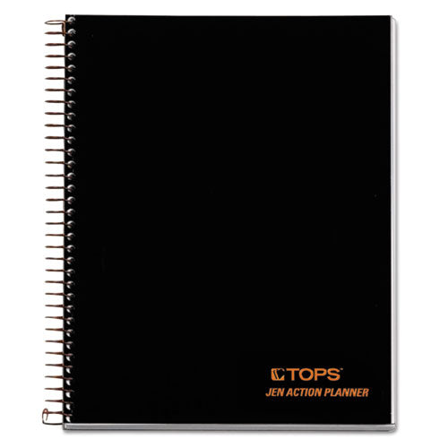 JEN Action Planner, 1-Subject, Narrow Rule, Black Cover, (84) 8.5 x 6.75 Sheets-(TOP63827)