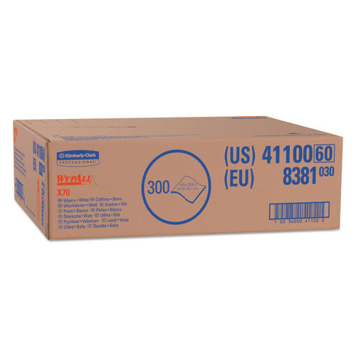 X70 Cloths, Flat Sheet, 16.6 x 14.9, White, 300/Carton-(KCC41100)