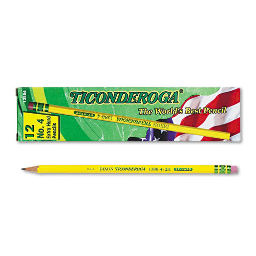 Pencils, 2H (#4), Black Lead, Yellow Barrel, Dozen-(DIX13884)
