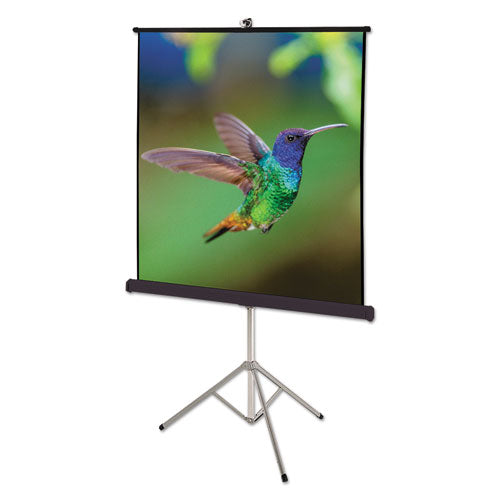 Portable Tripod Projection Screen, 70 x 70, White Matte Finish-(QRT570S)