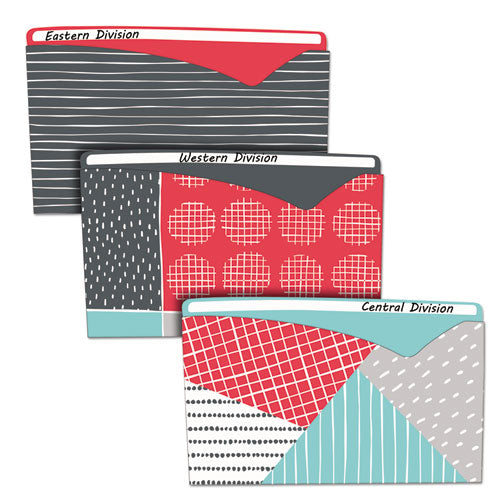 Write-On Fashion Poly File Jackets, Straight Tab, Letter Size, Assorted Colors, 6/Pack-(CLI63540)