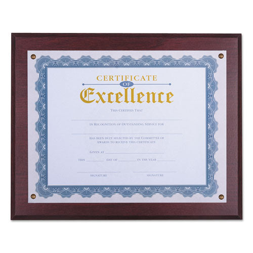 Award Plaque, 13.3 x 11, Mahogany with Mahogany Border-(UNV76825)