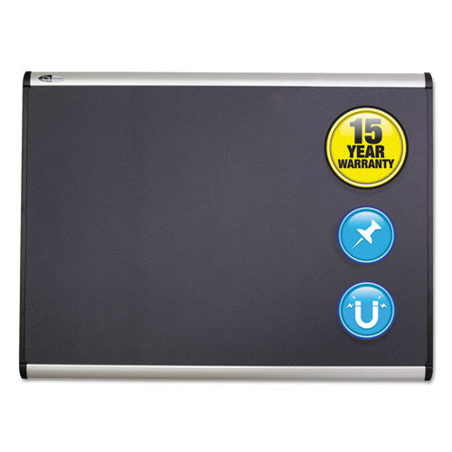 Prestige Plus Magnetic Fabric Bulletin Boards, 48 x 36, Gray Surface, Silver Aluminum Frame-(QRTMB544A)