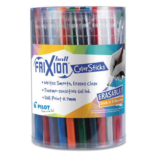 FriXion ColorSticks Erasable Gel Pen, Stick, Fine 0.7 mm, Ten Assorted Ink and Barrel Colors, 36/Pack-(PIL58005)