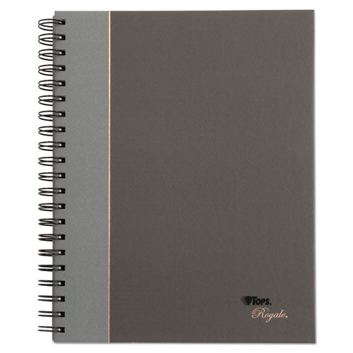 Royale Wirebound Business Notebooks, 1-Subject, Medium/College Rule, Black/Gray Cover, (96) 10.5 x 8 Sheets-(TOP25331)