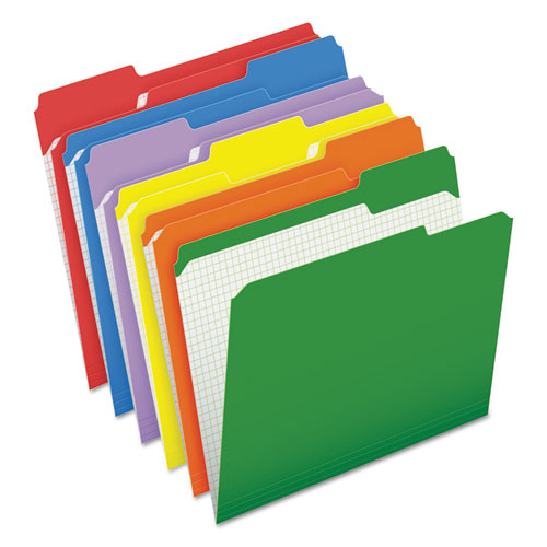 Double-Ply Reinforced Top Tab Colored File Folders, 1/3-Cut Tabs: Assorted, Letter, 0.75" Expansion, Assorted Colors, 100/Box-(PFXR15213ASST)