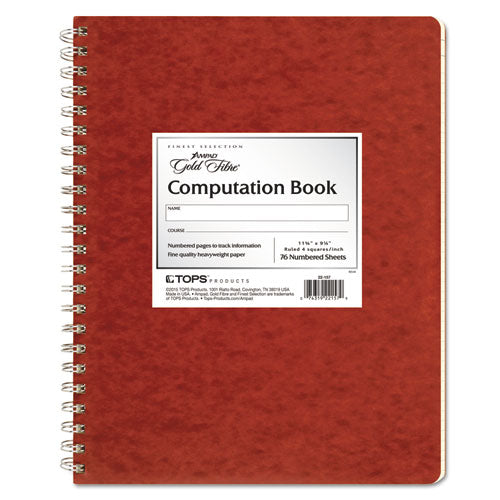 Computation Book, Quadrille Rule (4 sq/in), Brown Cover, (76) 11.75 x 9.25 Sheets-(TOP22157)