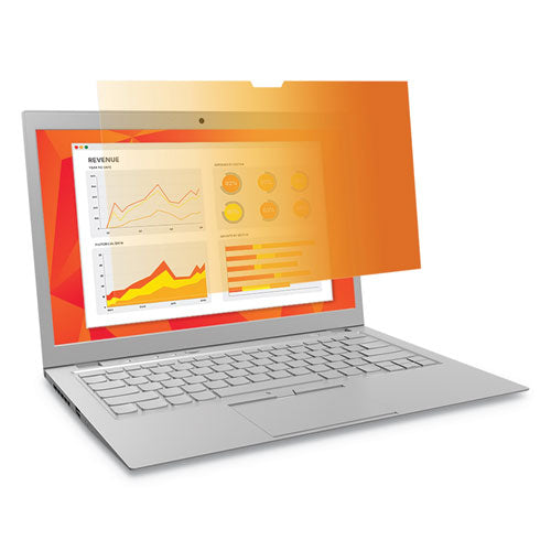 Touch Compatible Gold Privacy Filter for 14" Widescreen Laptop, 16:9 Aspect Ratio-(MMMGF140W9E)