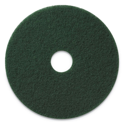 Scrubbing Pads, 17" Diameter, Green, 5/Carton-(AMF400317)