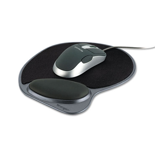 Memory Foam Mouse Pad Wrist Pillow, 10 x 9.87, Black-(KMW62816)
