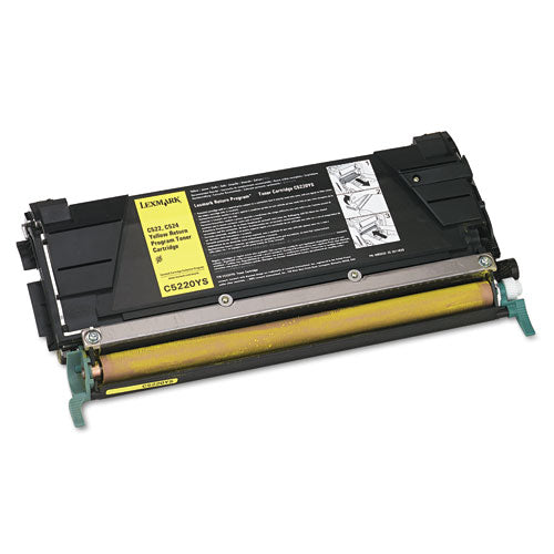 C5220YS Return Program Toner, 3,000 Page-Yield, Yellow-(LEXC5220YS)