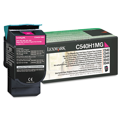 C540H1MG Return Program High-Yield Toner, 2,000 Page-Yield, Magenta-(LEXC540H1MG)