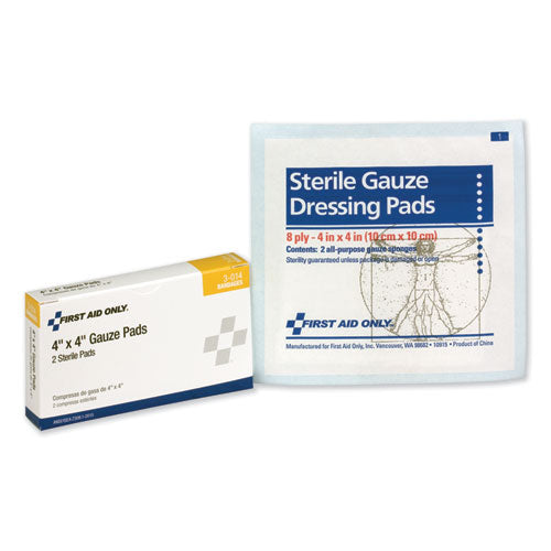 Gauze Pads, Sterile, 4 x 4, 2/Box-(FAO3014)