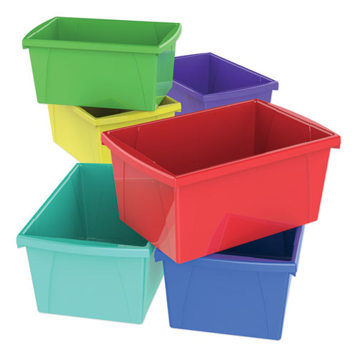 Storage Bins, 5.5 gal, 10.63" x 15.63" x 8", Randomly Assorted Colors-(STX61515U06C)