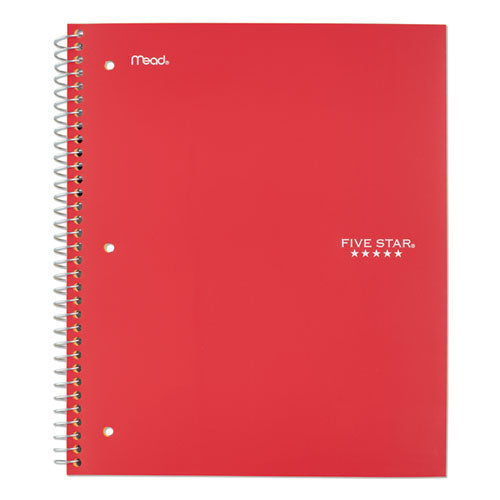 Wirebound Notebook with Two Pockets, 1-Subject, Medium/College Rule, Red Cover, (100) 11 x 8.5 Sheets-(MEA72053)