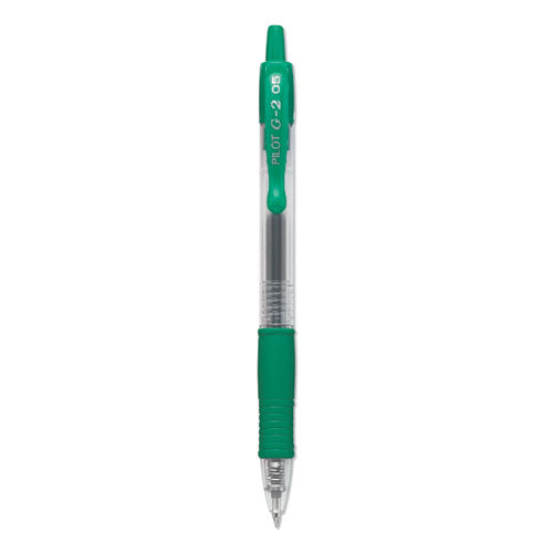 G2 Premium Gel Pen, Retractable, Extra-Fine 0.5 mm, Green Ink, Smoke Barrel, Dozen-(PIL31005)