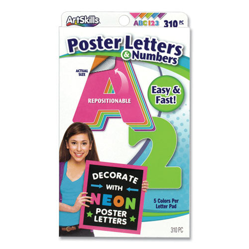 Neon Color Poster Letters and Numbers, 310/Pack-(ASKPA1464)