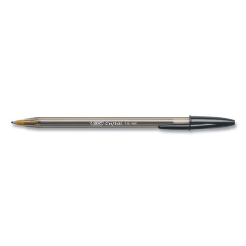 Cristal Xtra Bold Ballpoint Pen, Stick, Bold 1.6 mm, Black Ink, Clear Barrel, 24/Pack-(BICMSBP241BLK)