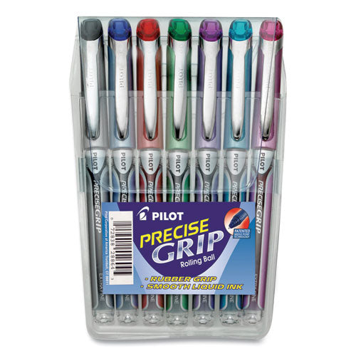 Precise Grip Roller Ball Pen, Stick, Extra-Fine 0.5 mm, Assorted Ink and Barrel Colors, 7/Pack-(PIL28864)