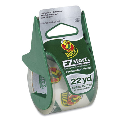 EZ Start Premium Packaging Tape with Dispenser, 1.5" Core, 1.88" x 22.2 yds, Clear-(DUC07307)