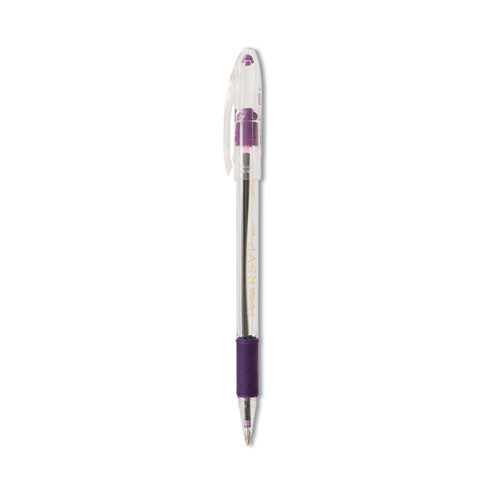 R.S.V.P. Ballpoint Pen, Stick, Medium 1 mm, Violet Ink, Clear/Violet Barrel, Dozen-(PENBK91V)