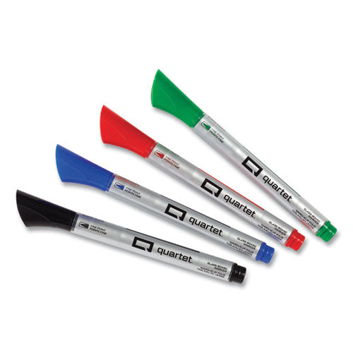 Premium Glass Board Dry Erase Marker, Fine Bullet Tip, Assorted Colors, 4/Pack-(QRT79555)