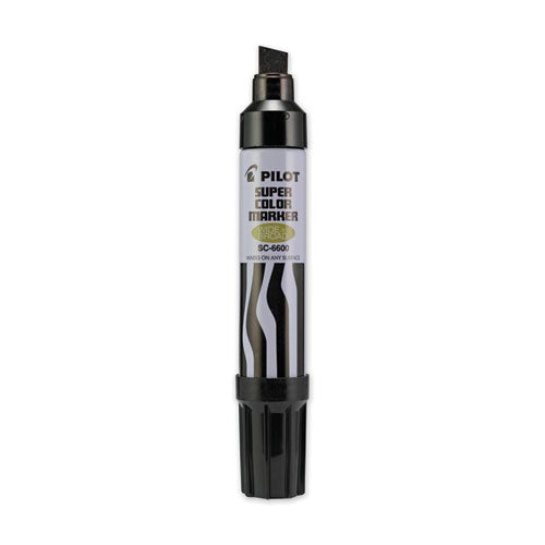 Super Color Refillable Permanent Marker, Extra-Broad Chisel Tip, Black-(PIL43100BLK)
