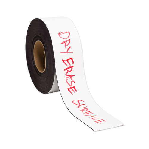 Dry Erase Magnetic Tape Roll, 3" x 50 ft, White-(UBRFM2218)