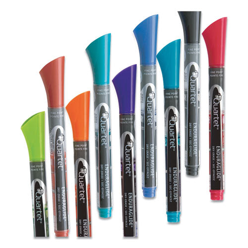 EnduraGlide Dry Erase Marker, Fine Bullet Tip, Assorted Colors, Dozen-(QRT500121M)