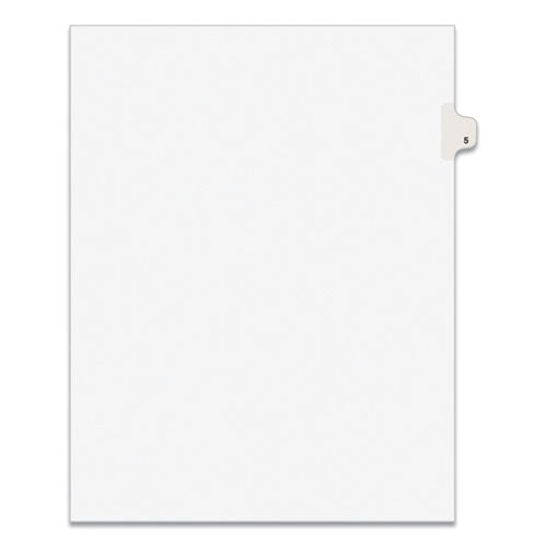 Preprinted Legal Exhibit Side Tab Index Dividers, Avery Style, 10-Tab, 5, 11 x 8.5, White, 25/Pack-(AVE11915)