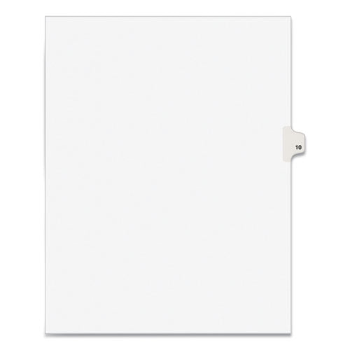 Preprinted Legal Exhibit Side Tab Index Dividers, Avery Style, 10-Tab, 10, 11 x 8.5, White, 25/Pack-(AVE11920)