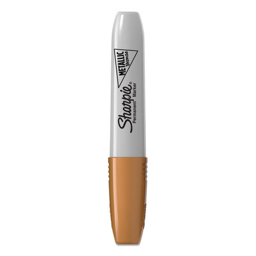 Metallic Chisel Tip Permanent Marker, Medium Chisel Tip, Bronze, Dozen-(SAN2089624)