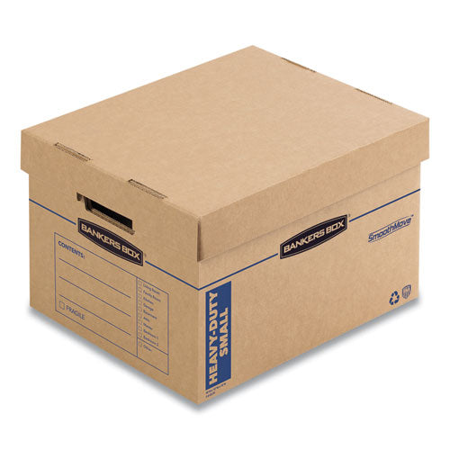 SmoothMove Maximum Strength Moving Boxes, Half Slotted Container (HSC), Small, 15" x 15" x 12", Brown/Blue, 8/Pack-(FEL7710201)