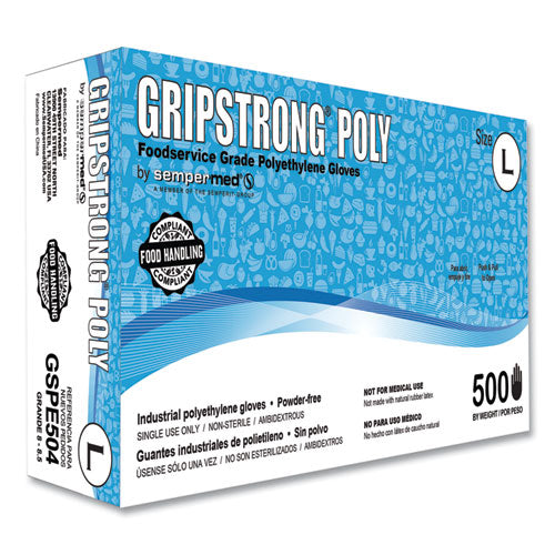 Foodservice Grade Polyethylene Gloves, Clear, Large, Polyethylene, 500/Box, 20 Boxes/Carton-(SEZGSPE504)