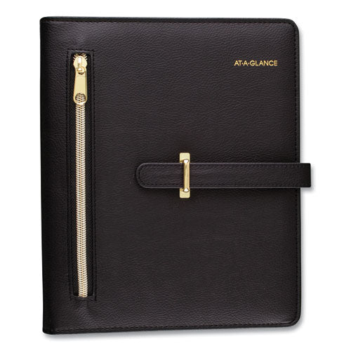 Buckle Closure Planner/Organizer Starter Set, 8.5 x 5.5, Black Cover, 12-Month (Jan to Dec): Undated-(AAGDR111804005)