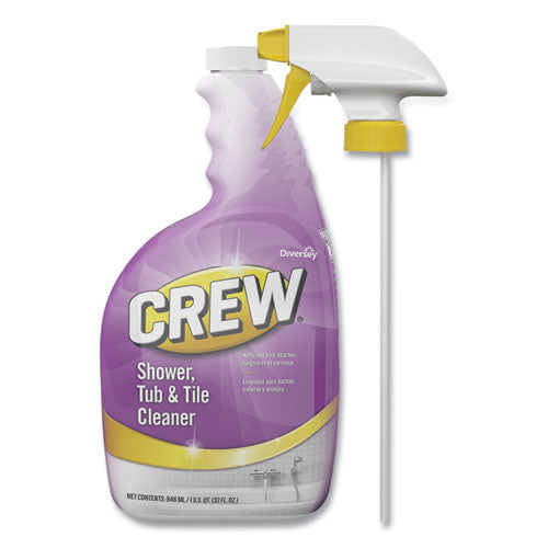 Crew Shower, Tub and Tile Cleaner, Liquid, 32 oz, 4/Carton-(DVOCBD540281)