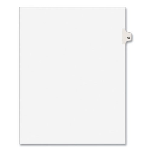 Preprinted Legal Exhibit Side Tab Index Dividers, Avery Style, 10-Tab, 30, 11 x 8.5, White, 25/Pack, (1030)-(AVE01030)
