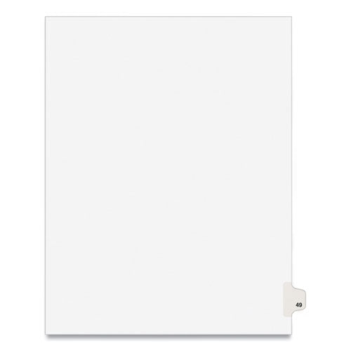 Preprinted Legal Exhibit Side Tab Index Dividers, Avery Style, 10-Tab, 49, 11 x 8.5, White, 25/Pack, (1049)-(AVE01049)