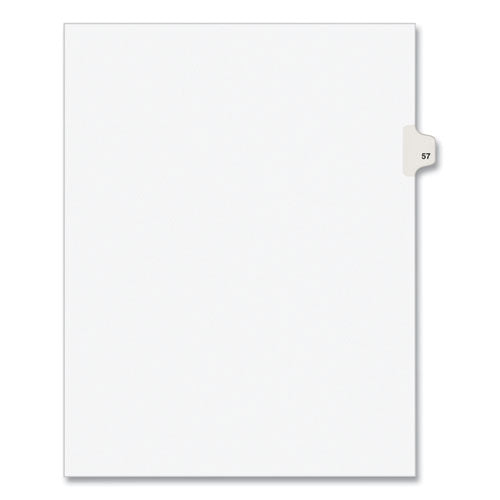 Preprinted Legal Exhibit Side Tab Index Dividers, Avery Style, 10-Tab, 57, 11 x 8.5, White, 25/Pack, (1057)-(AVE01057)