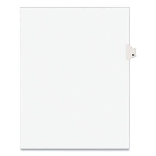 Preprinted Legal Exhibit Side Tab Index Dividers, Avery Style, 10-Tab, 58, 11 x 8.5, White, 25/Pack, (1058)-(AVE01058)